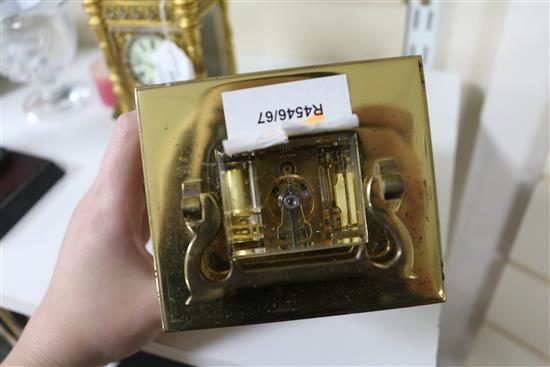 An Imperial brass carriage clock 14cm.